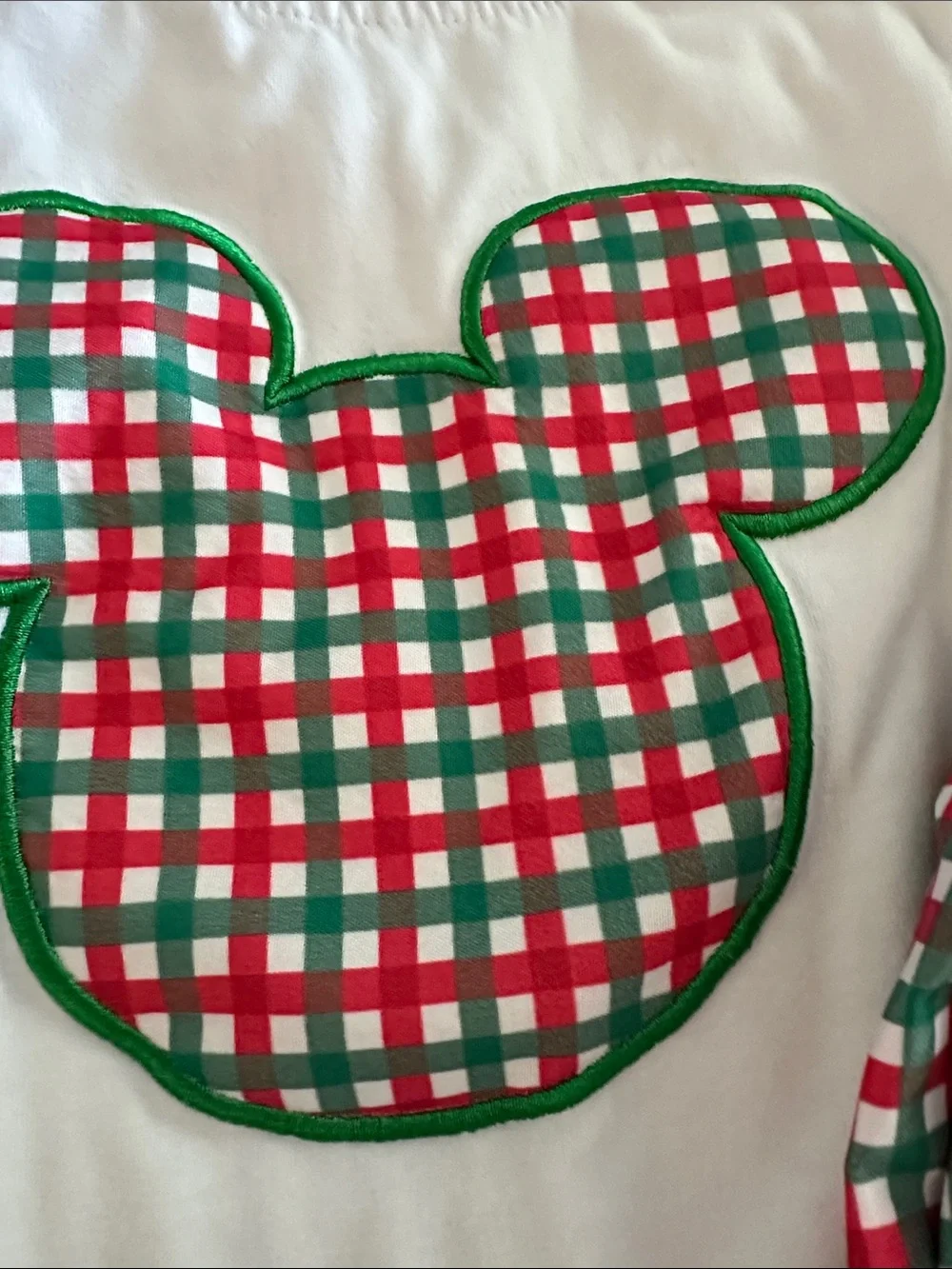 Kids Mickey Mouse appliqué  Set with Red & Green Plaid